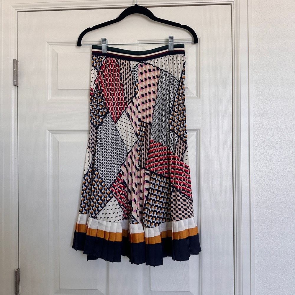 Colorful Pleated Midi Skirt